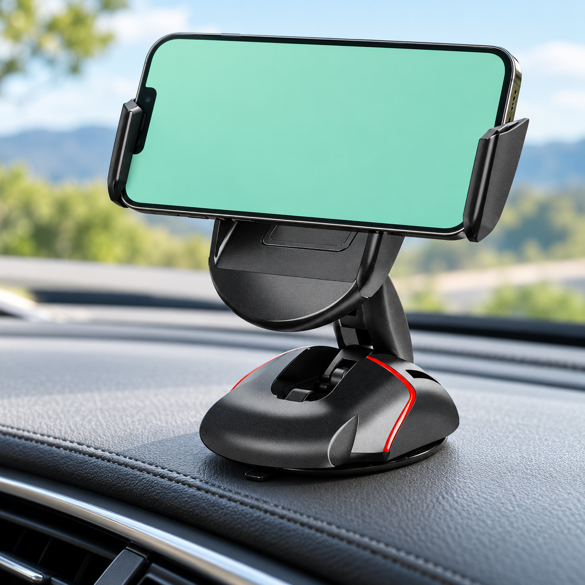 Support téléphone voiture avec smartphone horizontal