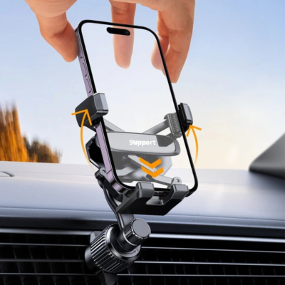 support telephone voiture fonctionnement avec une main