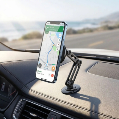 support telephone voiture magnetique black