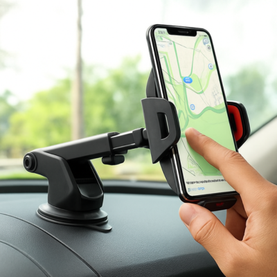 support telephone voiture main dessus