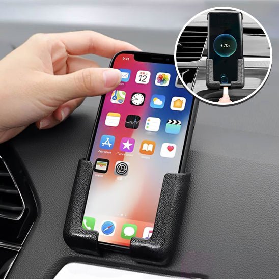 Support smartphone voiture installé sur tableau de bord