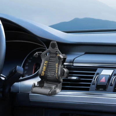 support telephone voiture noir aeration