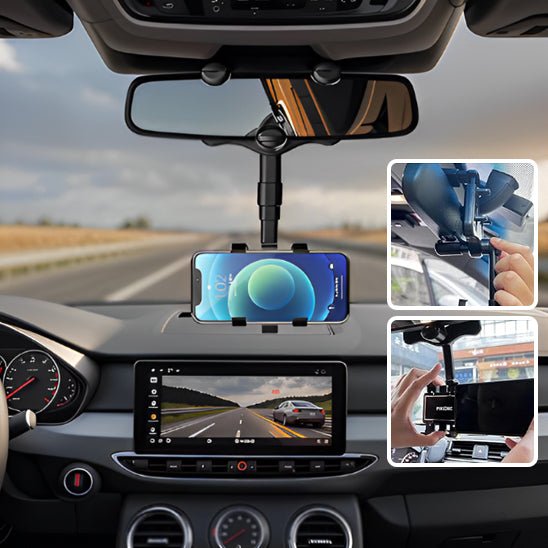 support telephone voiture retroviseur met bien le telephone en apparence pour conduire facilement