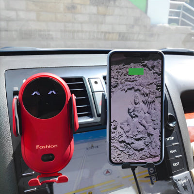 support telephone voiture rouge maintient fort le telephone en face u conducteur de la voiture