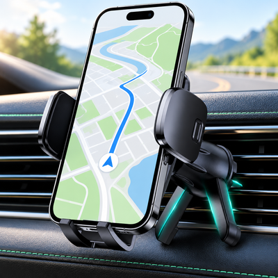 Support pour téléphone en voiture StabiloFix avec smartphone en navigation GPS