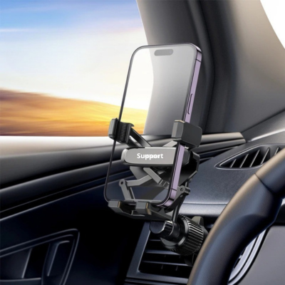 support telephone voiture stable par gravite