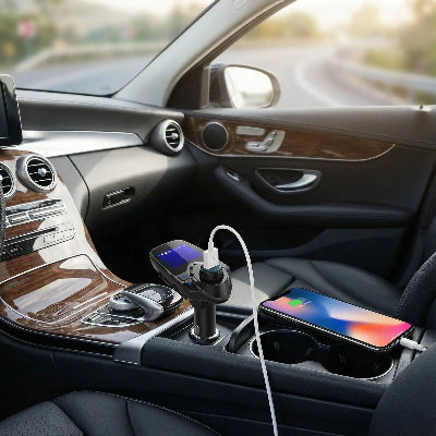 transmetteur FM voiture Bluetooth branche téléphone en charge